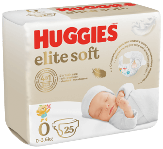 ПОДГУЗНИКИ HUGGIES (ХАГГИС) ELITE SOFT - 0 №25