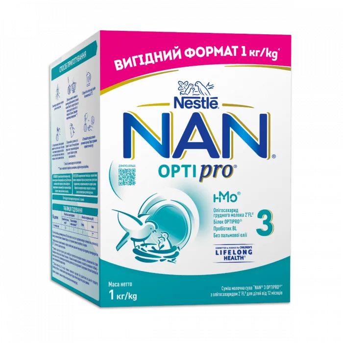 СМЕСЬ МОЛОЧНАЯ NESTLE NAN (НЕСТЛЕ НАН) OPTI PRO 3 1050ГР