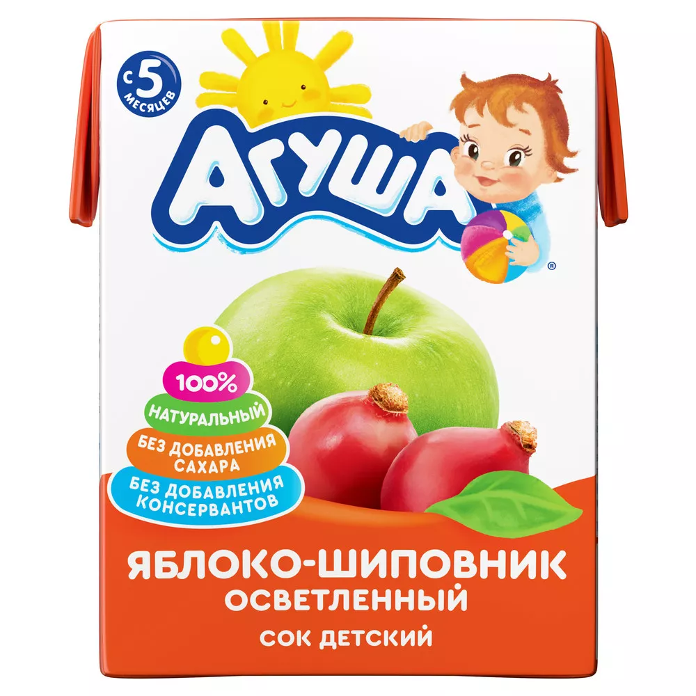 СОК АГУША ЯБЛОКО-ШИПОВНИК ОСВЕТЛ 5+ 200МЛ