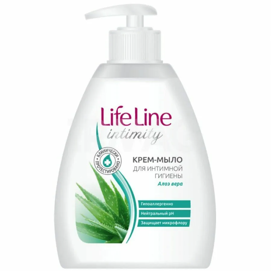 Мыло жидкое LIFE LINE (ЛАЙФ ЛАЙН) д/интим гигиены Алоэ Вера 280г