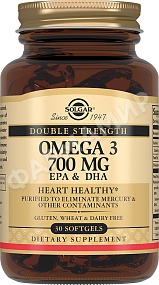 ДВОЙНАЯ ОМЕГА-3 700МГ №30 КАПС СОЛГАР (SOLGAR)
