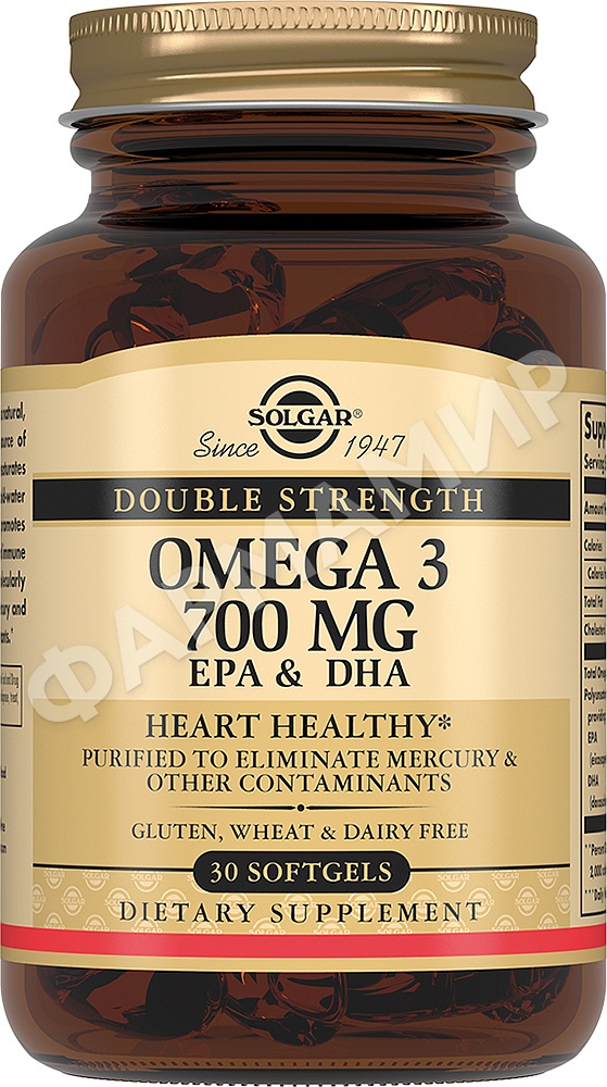 ДВОЙНАЯ ОМЕГА-3 700МГ №30 КАПС СОЛГАР (SOLGAR)