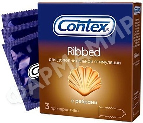 ПРЕЗЕРВАТИВЫ CONTEX (КОНТЕКС) RIBBED С РЕБРАМИ №3