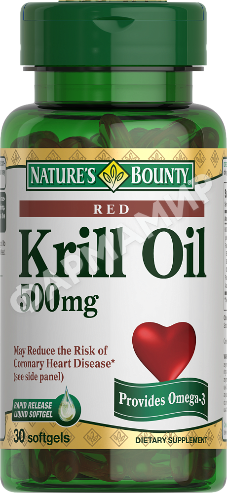 МАСЛО КРИЛЯ 500МГ №30 КАПС NATURES'S BOUNTY (НЕЙЧЕРЕС БАУНТИ)