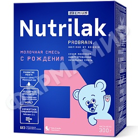 СМЕСЬ МОЛОЧНАЯ NUTRILAK (НУТРИЛАК) PREMIUM №1 C 0 ДО 6МЕС 300ГР