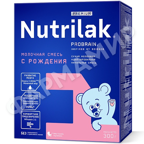 СМЕСЬ МОЛОЧНАЯ NUTRILAK (НУТРИЛАК) PREMIUM №1 C 0 ДО 6МЕС 300ГР
