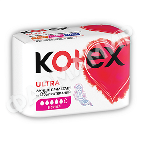 ПРОКЛАДКИ KOTEX (КОТЕКС) ULTRA SUPER 5К 8ШТ (СЕТОЧКА)