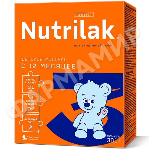 СМЕСЬ МОЛОЧНАЯ NUTRILAK (НУТРИЛАК) №3 C 12 МЕС 300ГР