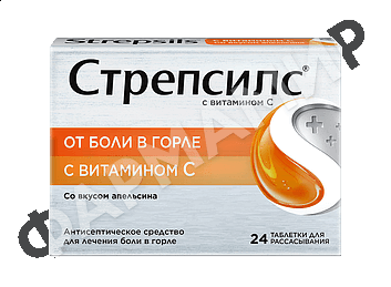 СТРЕПСИЛС С ВИТ С №24 ТАБЛ АПЕЛЬСИН