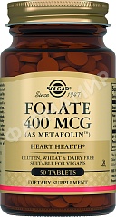 ФОЛАТ 400МКГ МЕТАФОЛИН №50 ТАБЛ СОЛГАР (SOLGAR)