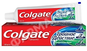 ПАСТА ЗУБНАЯ COLGATE (КОЛГЕЙТ) TRIPLE ACTION (ТРОЙНОЕ ДЕЙСТВИЕ) 100МЛ
