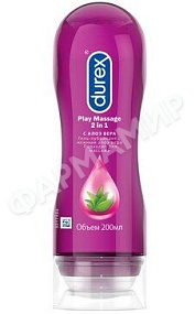 ГЕЛЬ-СМАЗКА DUREX (ДЮРЕКС) PLAY MASSAGE 2В1 АЛОЭ ВЕРА 200МЛ