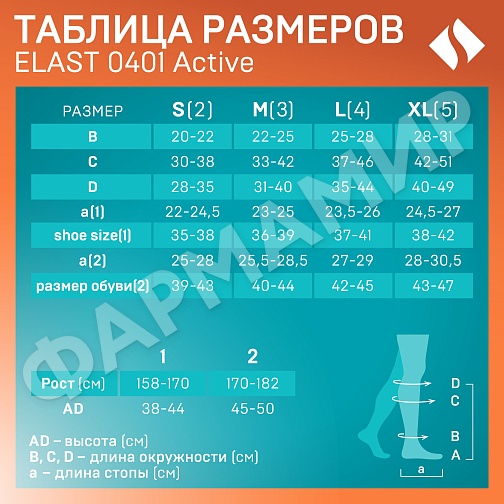 ГОЛЬФЫ МЕД ЭЛАСТ КОМП 0401 ACTIVE 18-21 2 РОСТ -2 СЕР/ЧЕР ТОНУС