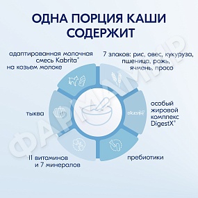 КАША МОЛОЧНАЯ KABRITA (КАБРИТА) МУЛЬТИЗЛАКОВАЯ С ТЫКВОЙ 180ГР