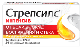 СТРЕПСИЛС ИНТЕНСИВ №24 ТАБЛ МЕД-ЛИМОН