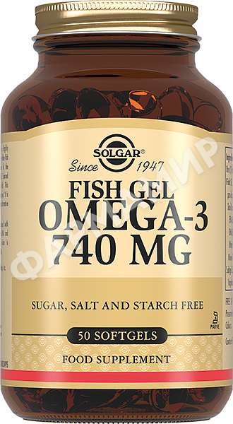 РЫБИЙ ЖИР ОМЕГА-3 740МГ №50 КАПС СОЛГАР (SOLGAR)