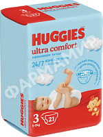 ПОДГУЗНИКИ HUGGIES (ХАГГИС) ULTRA COMFORT COVN 3 №21 (МАЛЬЧИК)