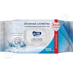 САЛФЕТКИ ВЛАЖНЫЕ AURA (АУРА) С АНТИБАКТ ЭФФЕКТОМ №120