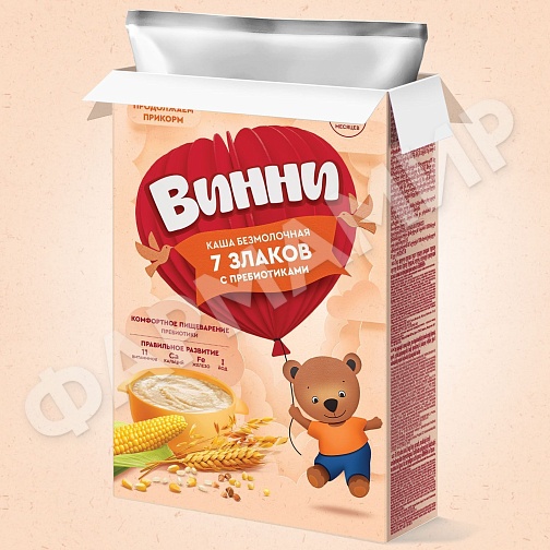 КАША БЕЗМОЛОЧНАЯ ВИННИ 7 ЗЛАКОВ С ПРЕБИОТИКАМИ 200ГР