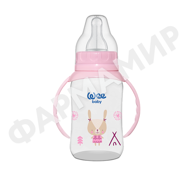 БУТЫЛОЧКА WEE BABY (ВИИ БЕЙБИ) С РУЧКАМИ 150МЛ (ПП) 6-18МЕС (744)