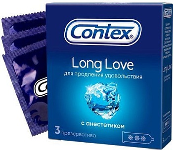 ПРЕЗЕРВАТИВЫ CONTEX (КОНТЕКС) LONG LOVE С АНЕСТЕТИКОМ №3