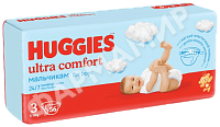 ПОДГУЗНИКИ HUGGIES (ХАГГИС) ULTRA COMFORT 3 №56 (МАЛЬЧИК) JUMBO