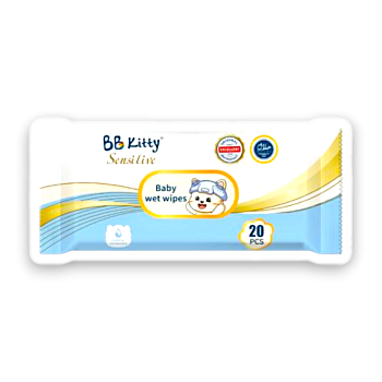 САЛФЕТКИ ВЛАЖНЫЕ BB KITTY (ББ КИТИ) SENSITIVE 20ШТ