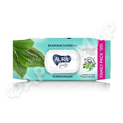 САЛФЕТКИ ВЛАЖНЫЕ AURA (АУРА) ОСВЕЖАЮЩИЕ №120