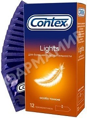 ПРЕЗЕРВАТИВЫ CONTEX (КОНТЕКС) LIGHTS ОСОБО ТОНКИЕ №12
